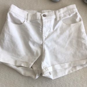 High waisted white shorts